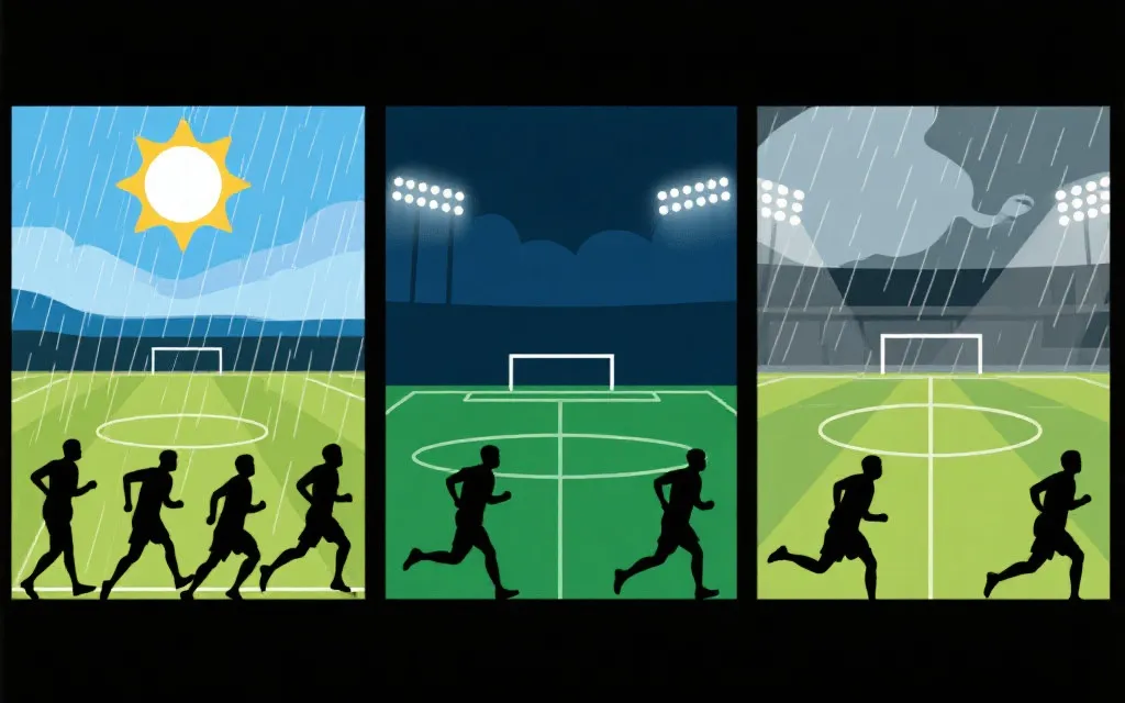 不同气候与比赛节奏的战术切换示意图